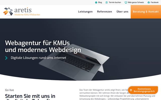 Website von aretis AG