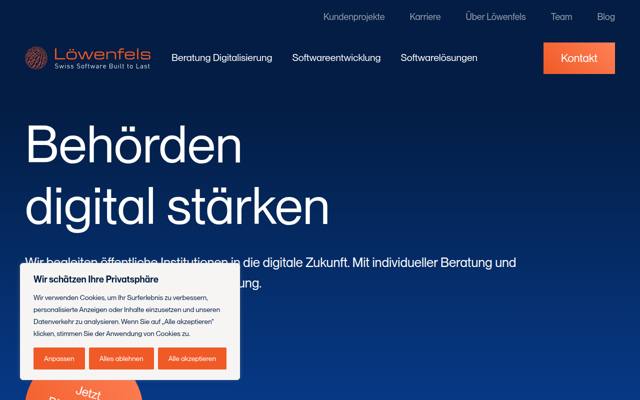 Website von Löwenfels Partner AG